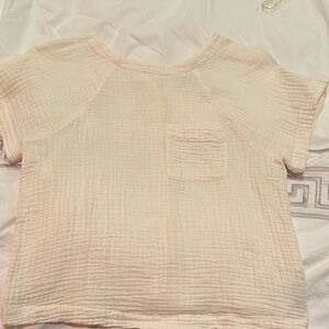 Madewell Cream Textured Women's Top with button down back